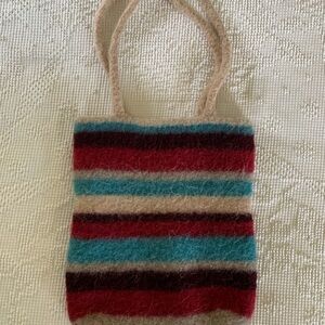 Striped Wool Tote Bag - Multicolor